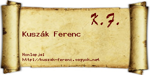 Kuszák Ferenc névjegykártya