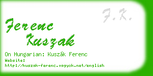 ferenc kuszak business card